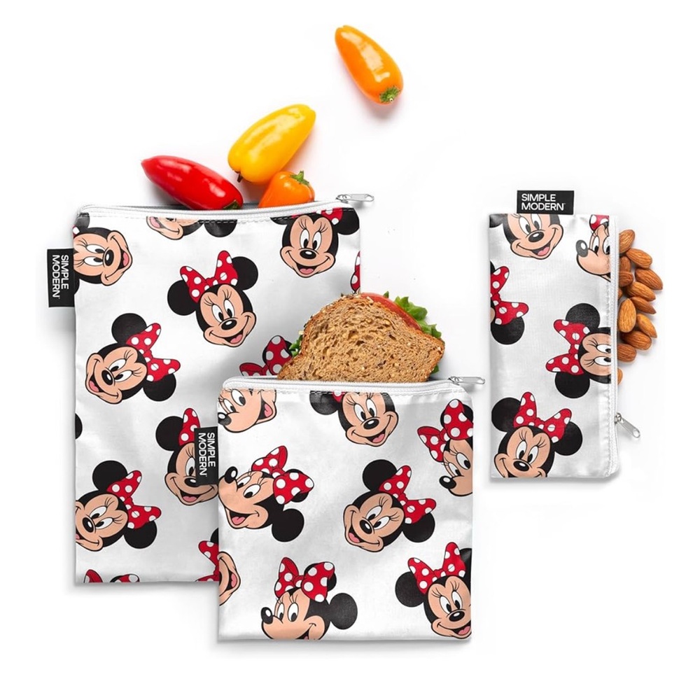 Simple Modern Disney’s Mickey & Minnie Mouse Reusable Snack Bags, set of 3 bags